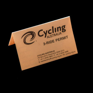 CYCLING AUSTRALIA 3 RACE LICENCE